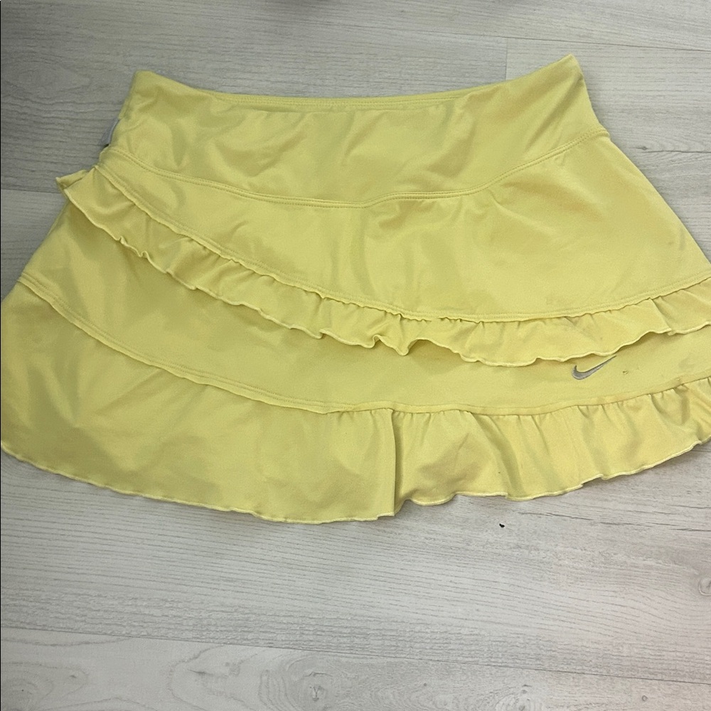 Nike Yellow Ruffled Mini Skirt